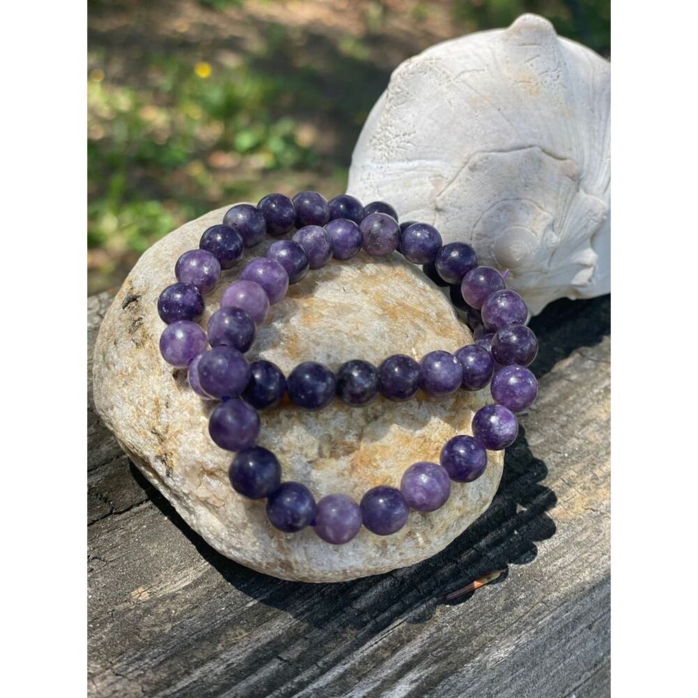 Two Lepidolite Crystal / Gemstome Bracelets